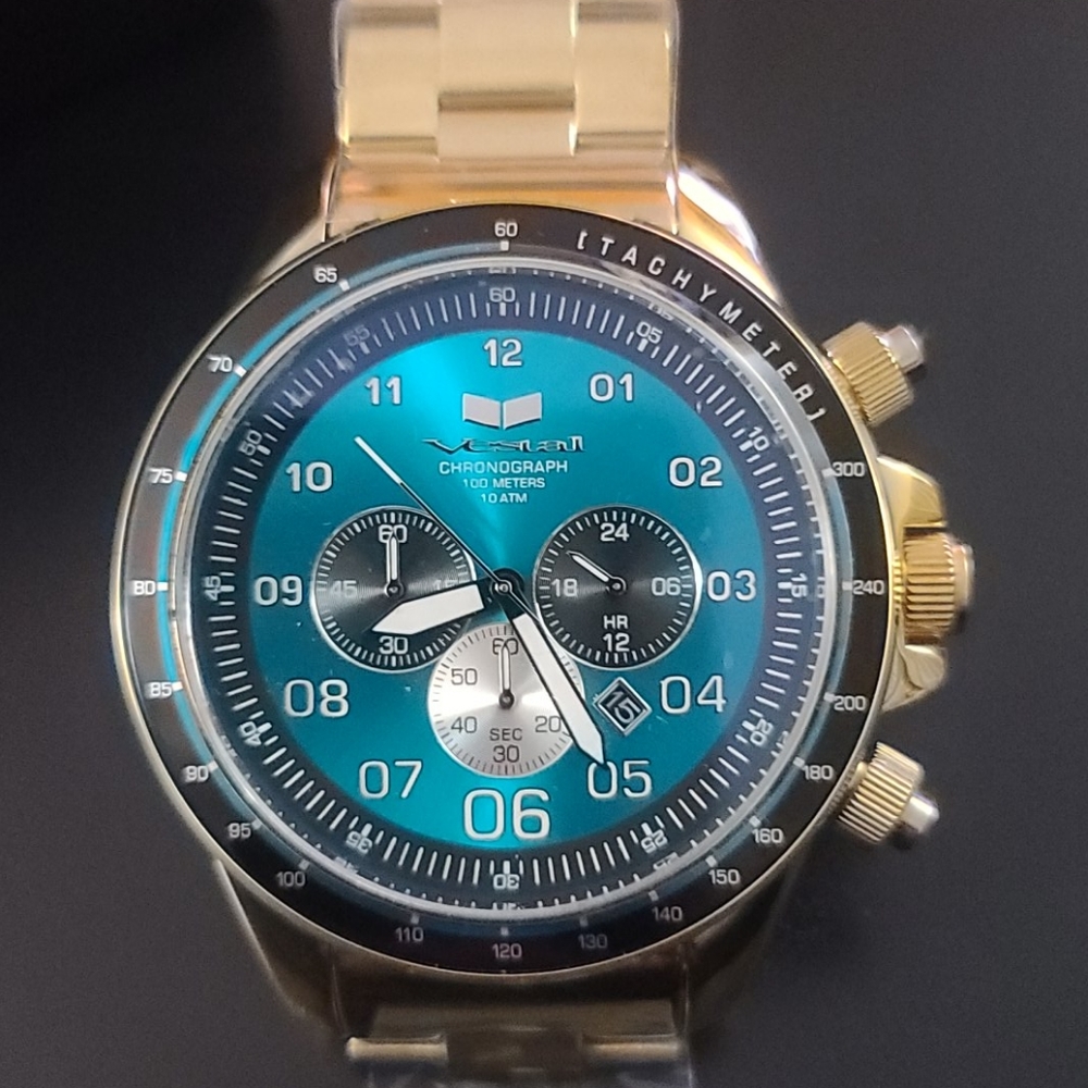 NIB - Vestal ZR3 Watch - Gold/Teal/Polished